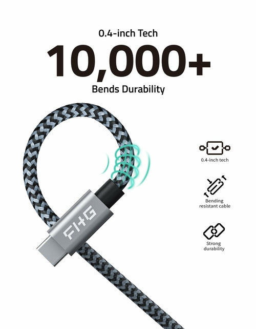 Load image into Gallery viewer, FHG USB 3.0 to USB-C Cable 3.3FT 2Pack Nylon Braided Fast Charging Black
