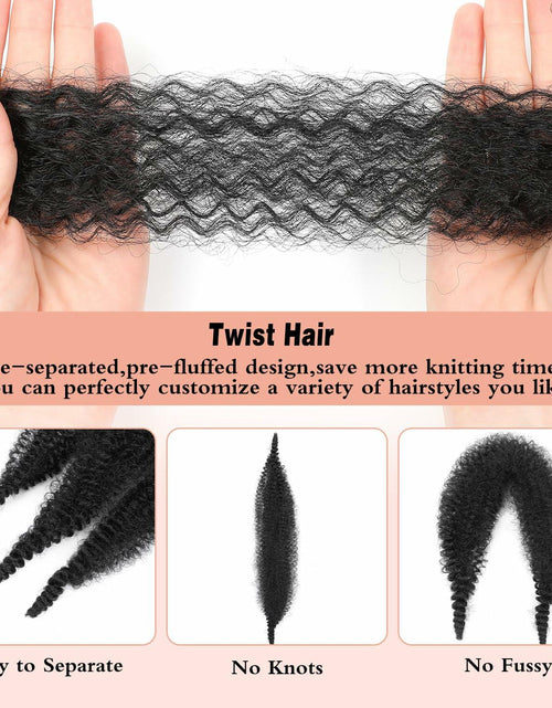 Load image into Gallery viewer, MCNJM Springy Afro Twist Marley Braiding Hair 16 Inch 8 Packs 1B#
