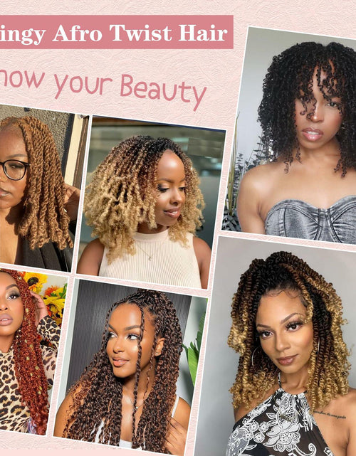 Load image into Gallery viewer, MCNJM Springy Afro Twist Marley Braiding Hair 16 Inch 8 Packs 1B#
