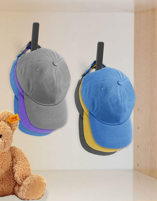 Load image into Gallery viewer, PEDORUBY Wall Mount Hat Rack Hooks for Baseball Caps 3 Pack Black
