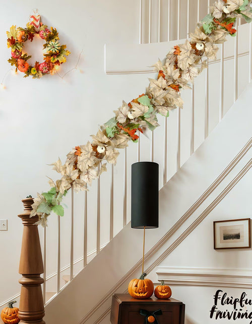 Load image into Gallery viewer, DEPMEM 9Ft Fall Garland White Pumpkins Maple Leaves Thanksgiving Decor 1Pack
