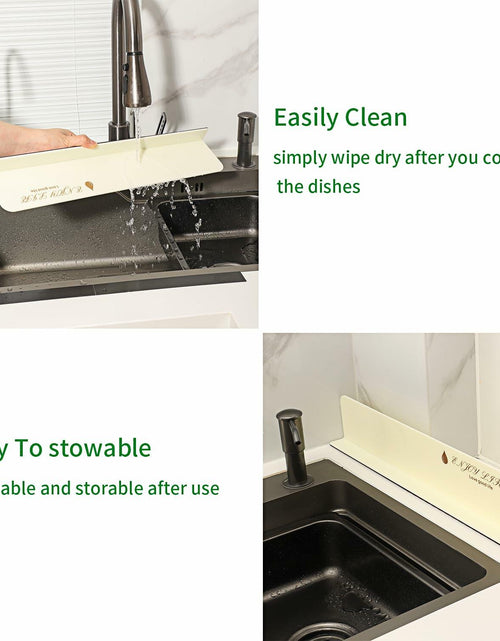Load image into Gallery viewer, 2PCS Acrylic Sink Splash Guard Beige Frosted Magnetic Water Barrier 17.5"x3.3"
