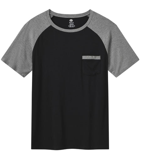 MoFiz Men's Pajama Set Short Sleeve T-Shirt & Shorts Dark Gray/Black Size 2XL