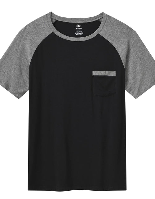 Load image into Gallery viewer, MoFiz Men's Pajama Set Short Sleeve T-Shirt &amp; Shorts Dark Gray/Black Size 2XL
