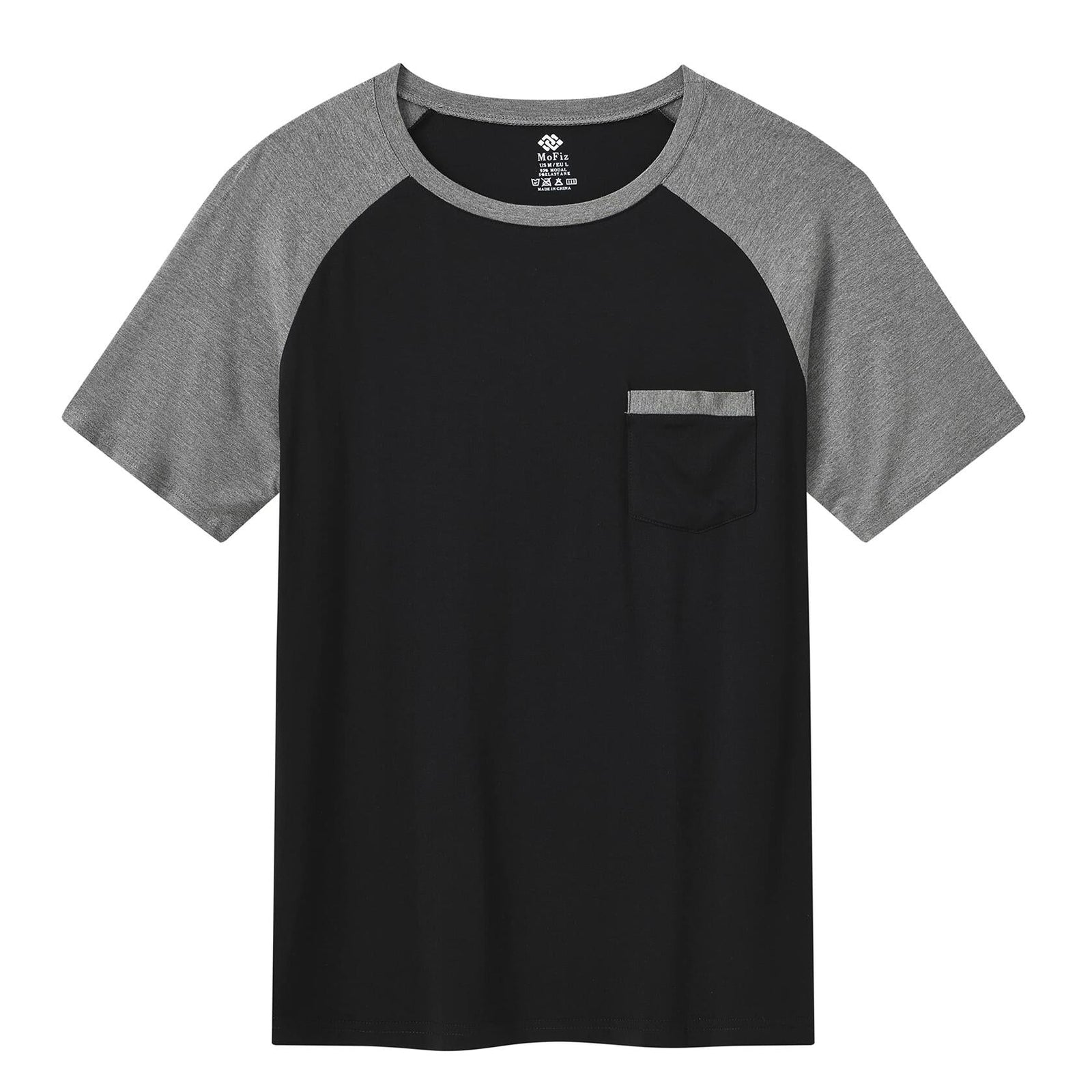 MoFiz Men's Pajama Set Short Sleeve T-Shirt & Shorts Dark Gray/Black Size 2XL