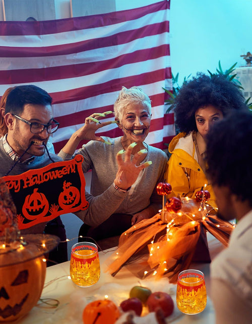 Load image into Gallery viewer, Maxcheck 6 Pack 18oz Stemless Halloween Wine Glasses Clear Bloody

