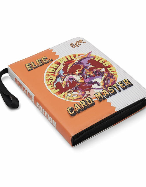 Load image into Gallery viewer, PTKANGBAZI Trading Card Binder 900 Pockets 9-Pocket Zipper 3 Rings Orange
