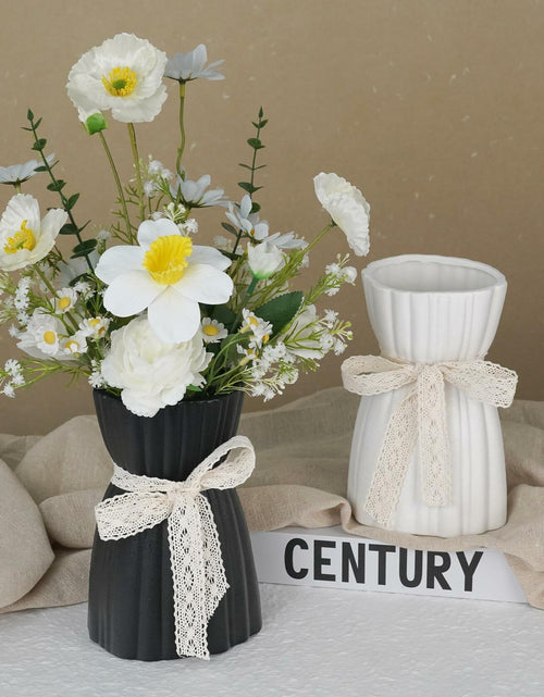 Load image into Gallery viewer, OOSTONEE Black Ceramic Flower Vase 7.6 Inch Nordic Boho Gothic Style
