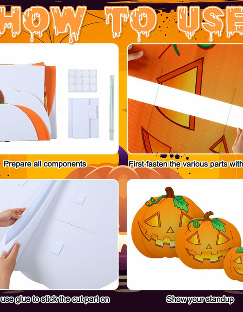 Load image into Gallery viewer, Leinuosen Halloween Jack-o-Lantern Cardboard Stand-Ups 19"-39" 3PCS Yellow
