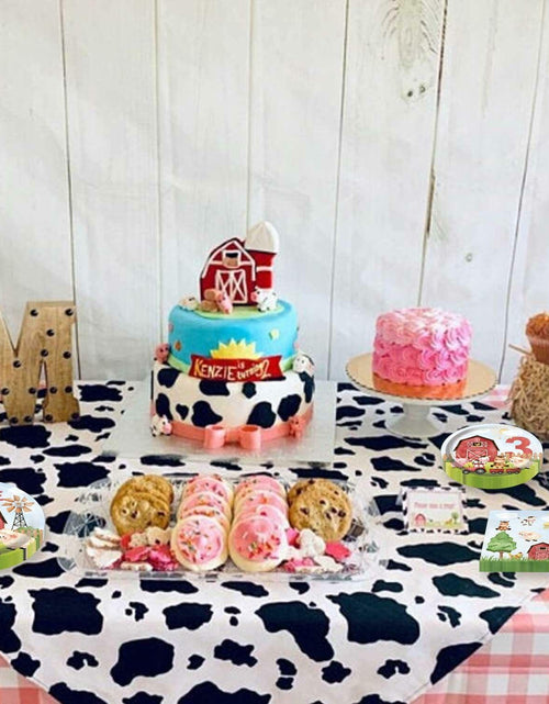 Load image into Gallery viewer, HEETON Farm Boy Three Party Plate 9in Red Green Animal Print Birthday

