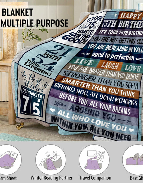 Load image into Gallery viewer, Velivn 60th Birthday Throw Blanket Funny Letter Print 60x80 Size
