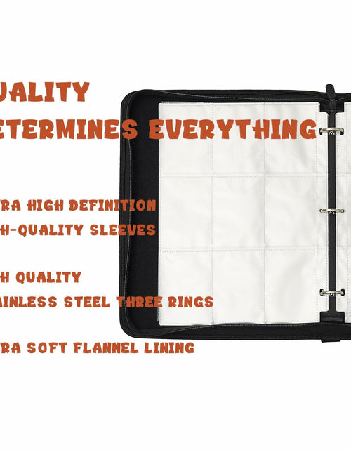 Load image into Gallery viewer, PTKANGBAZI Trading Card Binder 900 Pockets 9-Pocket Zipper 3 Rings Orange
