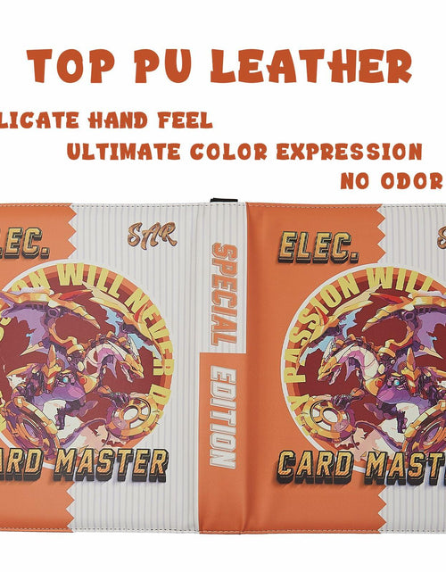 Load image into Gallery viewer, PTKANGBAZI Trading Card Binder 900 Pockets 9-Pocket Zipper 3 Rings Orange
