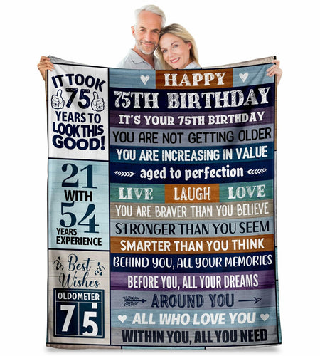Velivn 60th Birthday Throw Blanket Funny Letter Print 60x80 Size