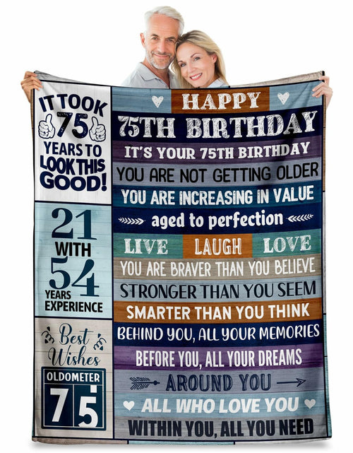 Load image into Gallery viewer, Velivn 60th Birthday Throw Blanket Funny Letter Print 60x80 Size
