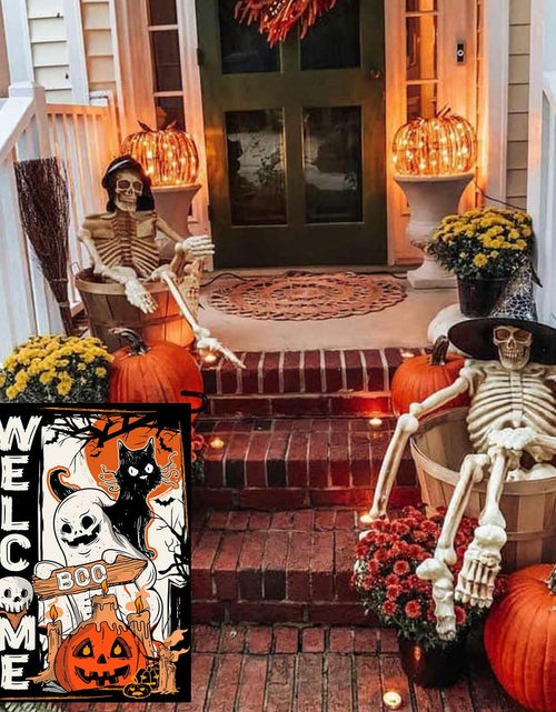 Load image into Gallery viewer, 4SEASONS POD Holiday Garden Flags Set of 3 12x18 Double Sided Halloween Xmas
