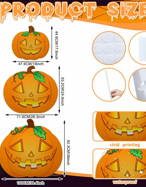 Load image into Gallery viewer, Leinuosen Halloween Jack-o-Lantern Cardboard Stand-Ups 19"-39" 3PCS Yellow
