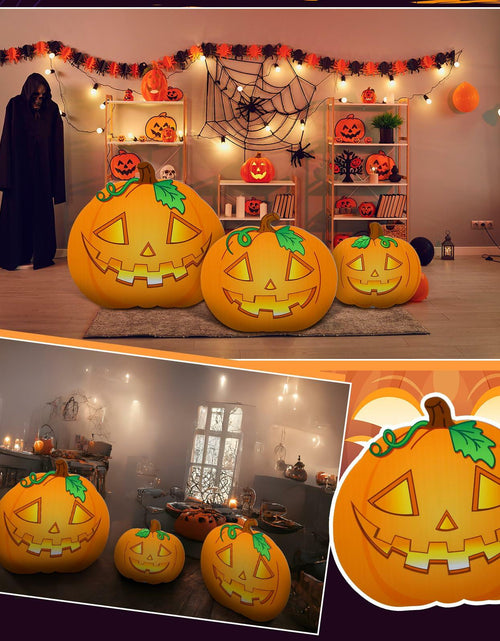Load image into Gallery viewer, Leinuosen Halloween Jack-o-Lantern Cardboard Stand-Ups 19"-39" 3PCS Yellow
