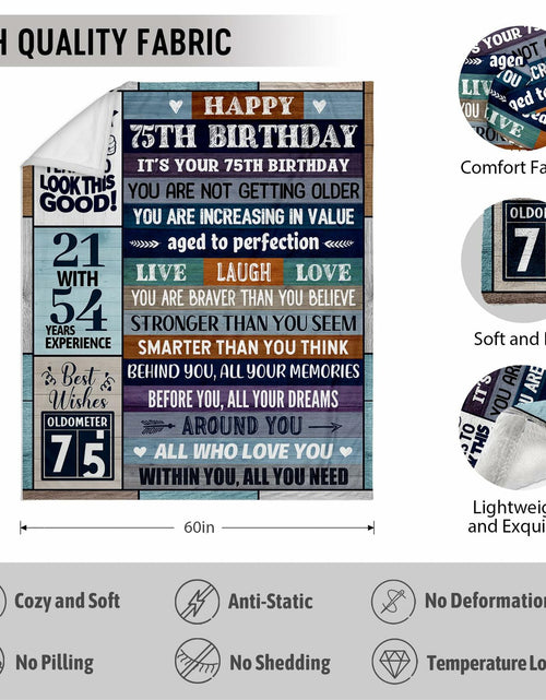 Load image into Gallery viewer, Velivn 60th Birthday Throw Blanket Funny Letter Print 60x80 Size
