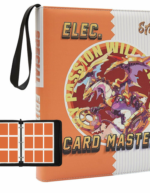 Load image into Gallery viewer, PTKANGBAZI Trading Card Binder 900 Pockets 9-Pocket Zipper 3 Rings Orange
