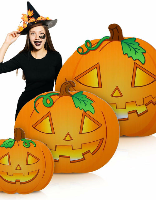Load image into Gallery viewer, Leinuosen Halloween Jack-o-Lantern Cardboard Stand-Ups 19"-39" 3PCS Yellow
