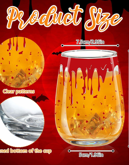 Load image into Gallery viewer, Maxcheck 6 Pack 18oz Stemless Halloween Wine Glasses Clear Bloody
