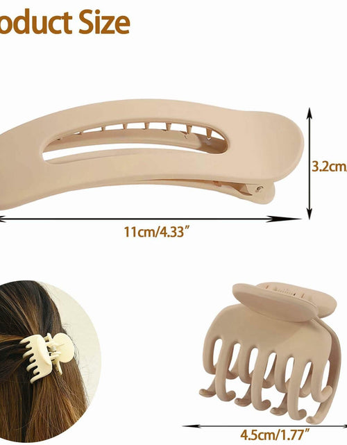 Load image into Gallery viewer, Uausyaly 8 Pcs Non-slip Matte French Hair Claw Clips for Women Black Grey
