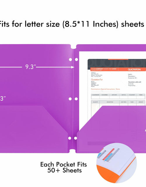 Load image into Gallery viewer, Aipker Plastic Folder with Pockets 3-Hole Punched 7 Pack Assorted Colors
