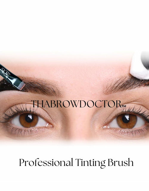 Load image into Gallery viewer, THABROWDOCTOR Makeup Brush Set 2pc Angled Flat Edge Synthetic Black White
