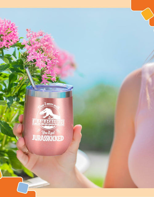 Load image into Gallery viewer, NewEleven 12 Oz Mamasaurus Stainless Steel Tumbler - Funny Mom Gift
