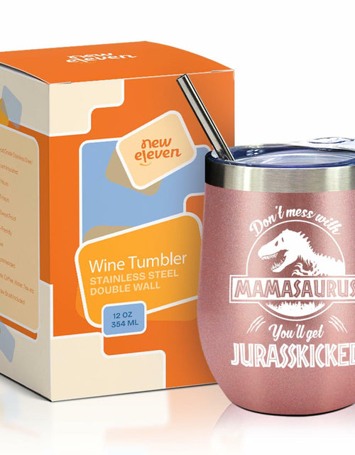 Load image into Gallery viewer, NewEleven 12 Oz Mamasaurus Stainless Steel Tumbler - Funny Mom Gift
