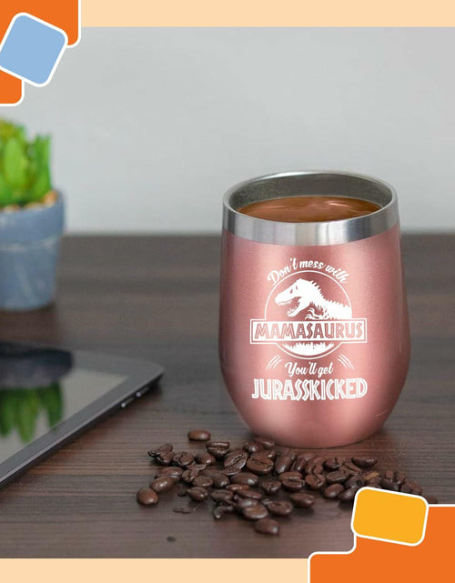 Load image into Gallery viewer, NewEleven 12 Oz Mamasaurus Stainless Steel Tumbler - Funny Mom Gift
