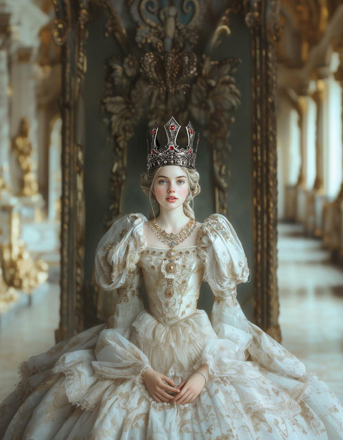 Load image into Gallery viewer, MCJC Medieval King Crown with Red Gems Adjustable Royal Tiara Bronze

