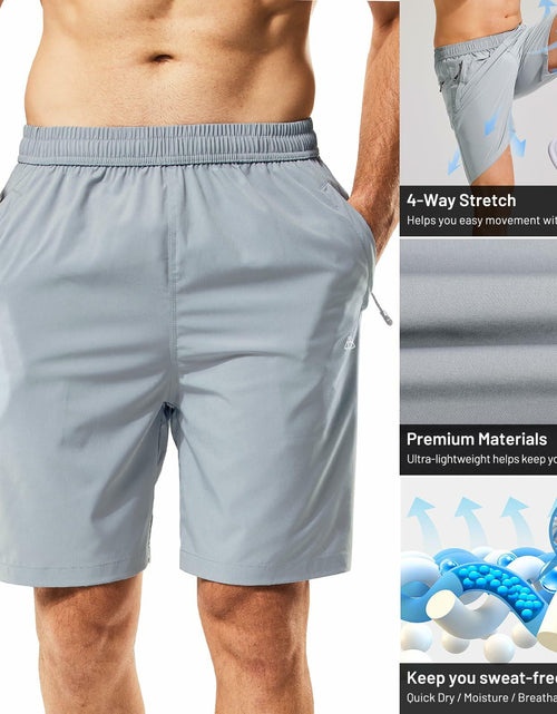 Load image into Gallery viewer, Haimont Men's Athletic Running Shorts Quick Dry Zipper Pocket Blue Size XXL
