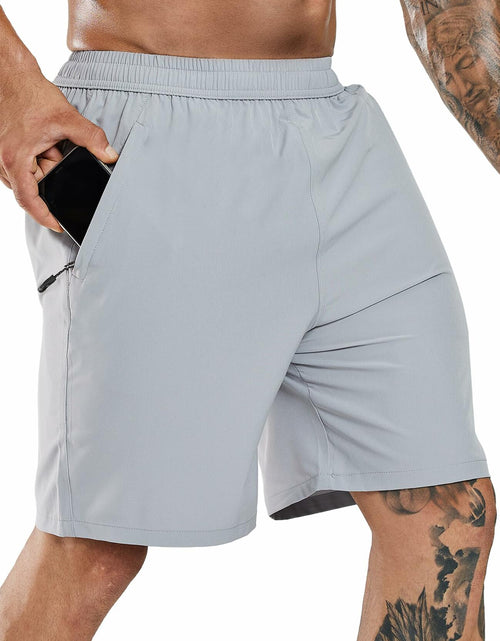 Load image into Gallery viewer, Haimont Men's Athletic Running Shorts Quick Dry Zipper Pocket Blue Size XXL

