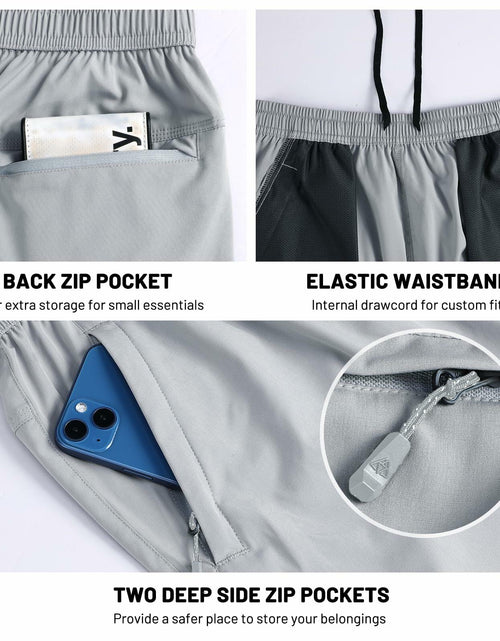 Load image into Gallery viewer, Haimont Men's Athletic Running Shorts Quick Dry Zipper Pocket Blue Size XXL
