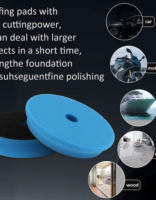 Load image into Gallery viewer, GGTE Light Cut Polishing Pad 6" Face 5" Backing 2Pcs Blue 2-Pack
