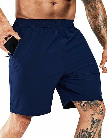 Load image into Gallery viewer, Haimont Men's Athletic Running Shorts Quick Dry Zipper Pocket Blue Size XXL
