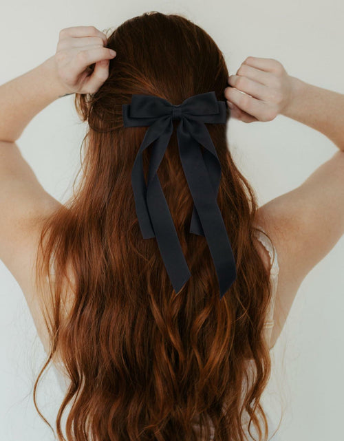 Load image into Gallery viewer, MIKONIKO Bow Hair Clips 2PCS Set Black Brown Ribbon Alligator Clip
