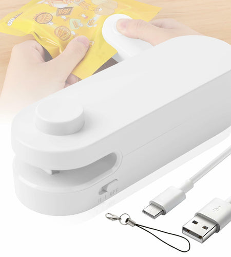 Daioai 2 in 1 USB Rechargeable Bag Cutter Sealer Portable Mini White