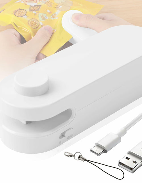 Load image into Gallery viewer, Daioai 2 in 1 USB Rechargeable Bag Cutter Sealer Portable Mini White
