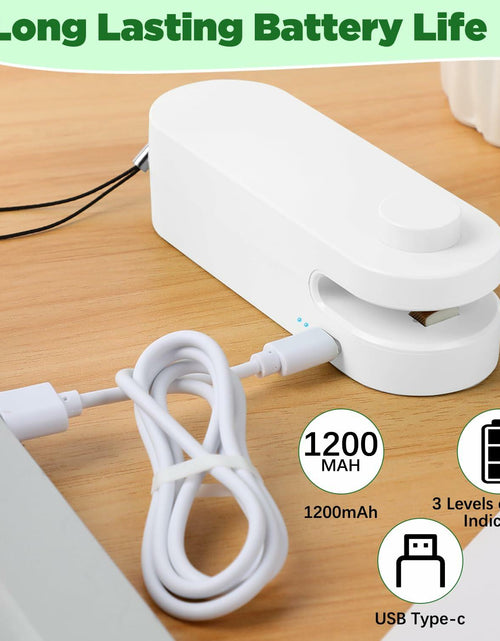 Load image into Gallery viewer, Daioai 2 in 1 USB Rechargeable Bag Cutter Sealer Portable Mini White
