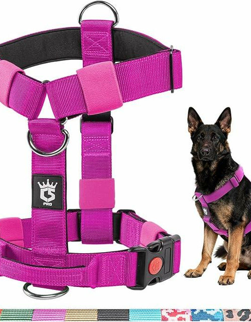 Load image into Gallery viewer, TSPRO Heavy Duty Tactical Dog Harness Adjustable Soft Handle Purple Size L
