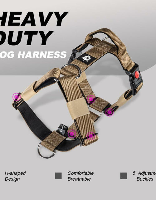 Load image into Gallery viewer, TSPRO Heavy Duty Tactical Dog Harness Adjustable Soft Handle Purple Size L
