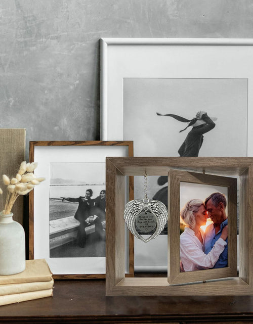 Load image into Gallery viewer, Mayamila Memorial Picture Frame 4x6 Brown Angel Wings Sympathy Gift

