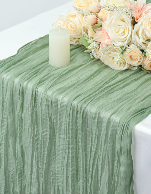 Load image into Gallery viewer, Fall Table Runner Cheesecloth 10FT Boho Rustic Gauze Sage Green 1 Pack
