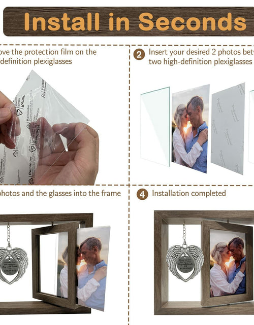 Load image into Gallery viewer, Mayamila Memorial Picture Frame 4x6 Brown Angel Wings Sympathy Gift
