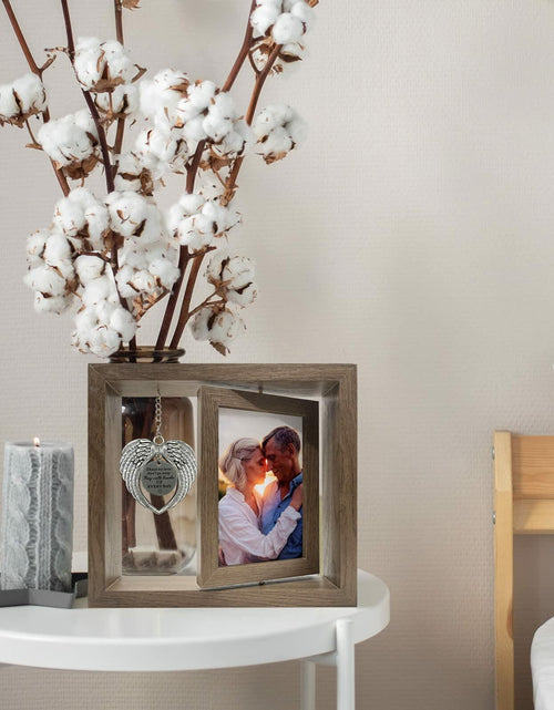 Load image into Gallery viewer, Mayamila Memorial Picture Frame 4x6 Brown Angel Wings Sympathy Gift
