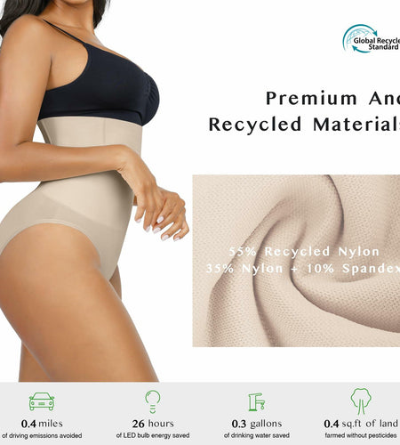 FeelinGirl High Waisted Tummy Control Seamless Body Shaper Skin Size M/L