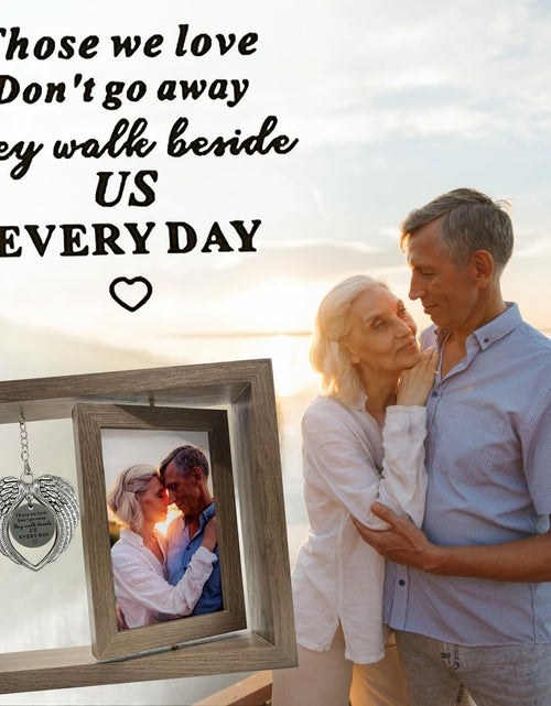 Load image into Gallery viewer, Mayamila Memorial Picture Frame 4x6 Brown Angel Wings Sympathy Gift
